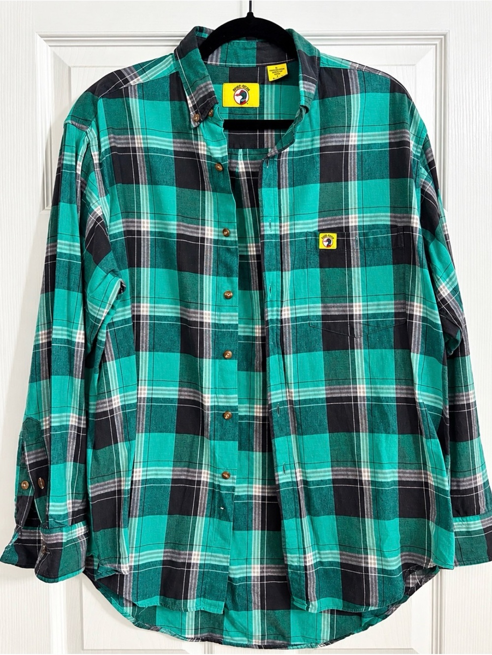 Duck Head Teal and Black Plaid Button-Down Shirt